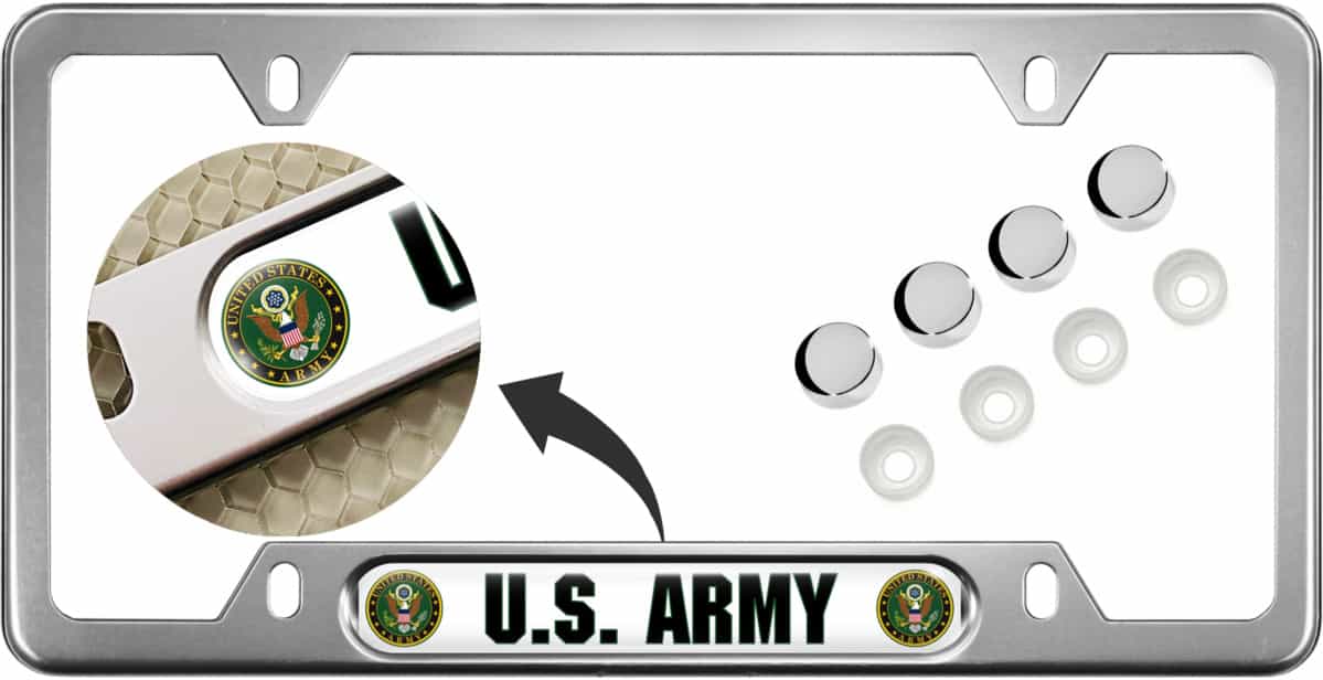 U.S. Army - Anodized Aluminum Car License Plate Frame